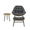 Manhattan Comfort Benson 3-Piece Patio Rocking Chair with Ottoman and Table  in Grey OD-CV024-GY - alternate 5